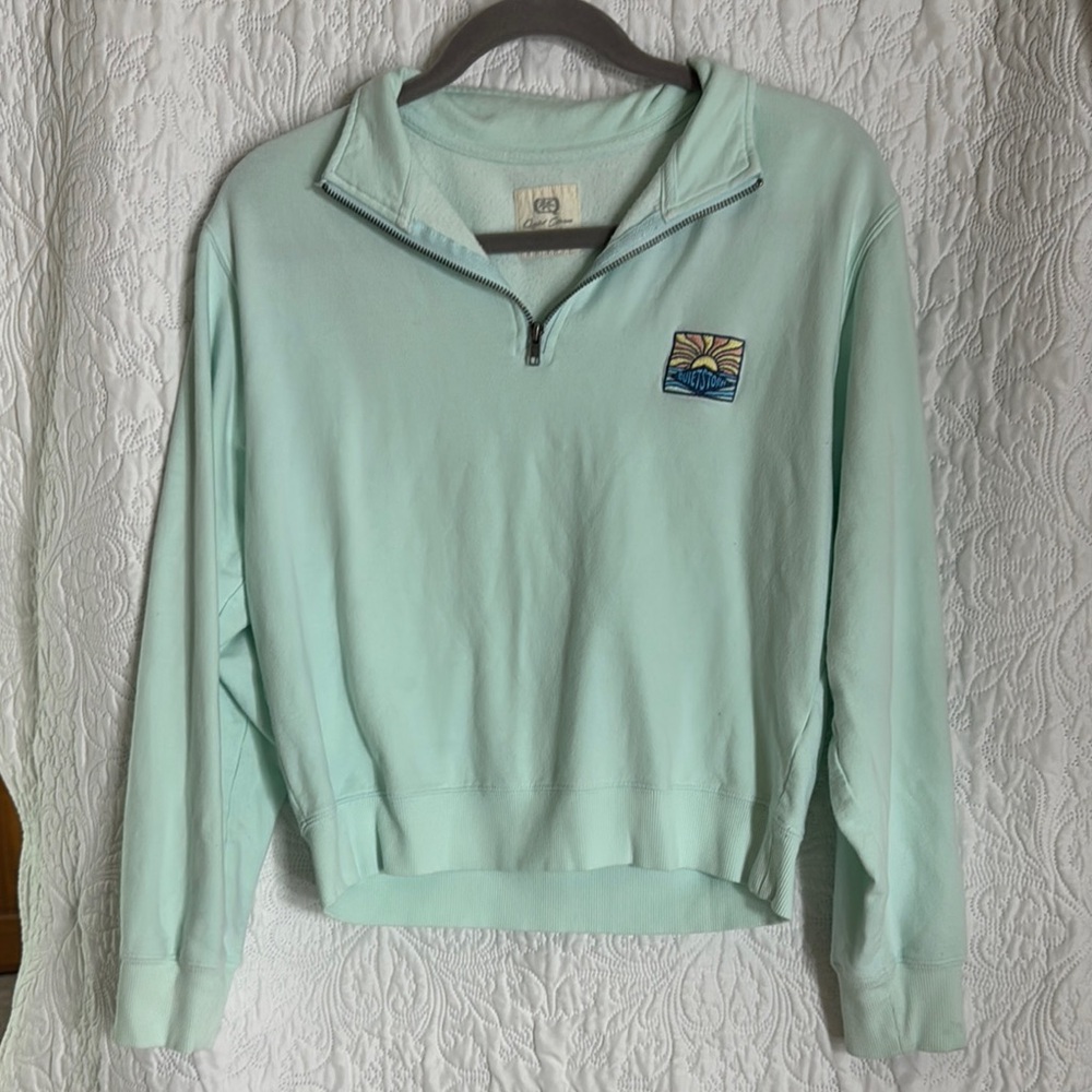 Mint Green Quarter-Zip Women's Sweater